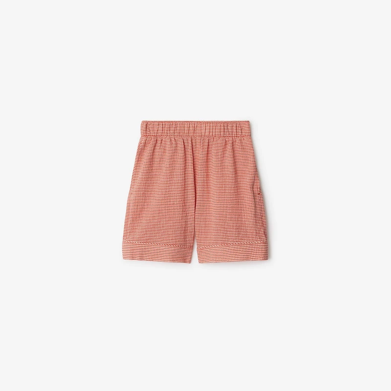Gingham Cotton Shorts in Orange red | Burberry® Official