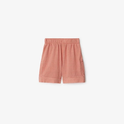 Gingham Cotton Shorts in Orange red | Burberry® Official