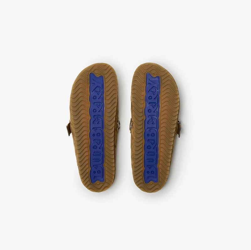Check Suede Urchin Clogs in Jute - Men | Burberry® Official