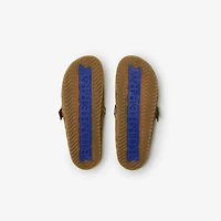 Check Suede Urchin Clogs in Jute - Men | Burberry® Official