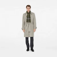Wide Check Wool Scarf in Pea | Burberry® Official