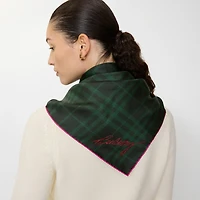 Crystal EKD Check Silk Scarf in Brigade green | Burberry® Official