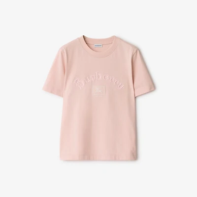 Gothic Logo Cotton T-shirt in Bouquet - Women | Burberry® Official