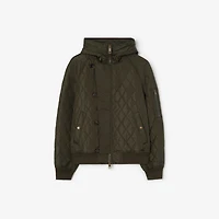 Hooded Quilted Nylon Bomber Jacket in Shale green - Men | Burberry® Official