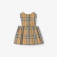 Check Cotton Three-piece Baby Gift Set in Sand beige - Children | Burberry® Official