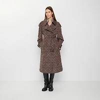 Long Baroque Viscose Blend Fitzrovia Trench Coat in Duchess red - Women | Burberry® Official