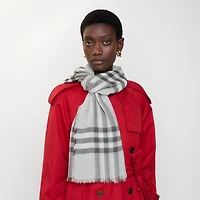 Wide Check Wool Scarf in Mitten | Burberry® Official