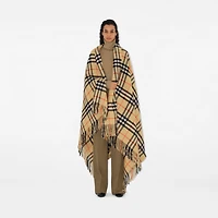Check Wool Cashmere Blanket in Sand | Burberry® Official