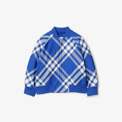Check Nylon Bomber Jacket in Knight | Burberry® Official