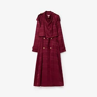 Check Silk Trench Coat in Ripple red - Women | Burberry® Official