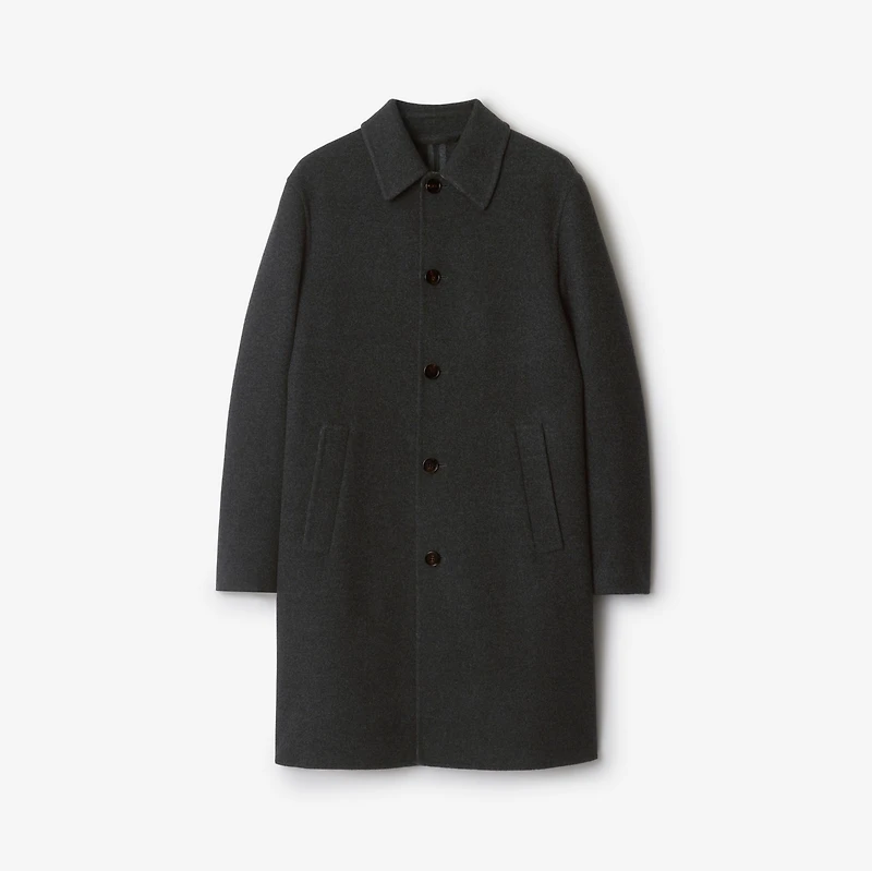 Mid-length Wool Car Coat in Charcoal grey - Men | Burberry® Official