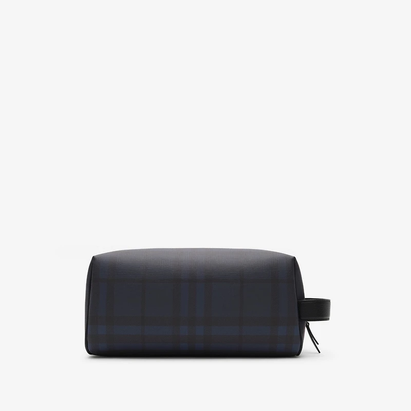 Check Travel Pouch in Navy - Men, Cotton, Technical | Burberry® Official