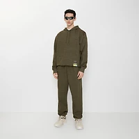 Landscape Label Cotton Jogging Pants in Thorn green melange - Men | Burberry® Official