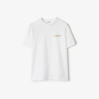 Logo Cotton T-shirt in White - Women | Burberry® Official