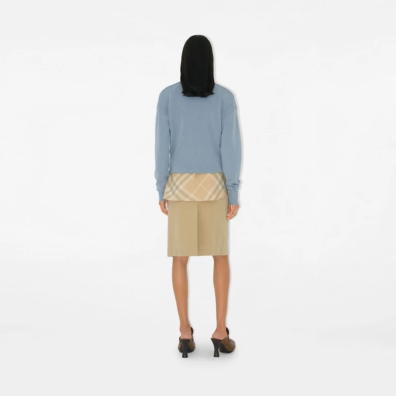 B Crest Wool Sweater in Gale - Women | Burberry® Official