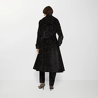 Vine Silk Blend Velvet Tailored Coat in Black - Women | Burberry® Official