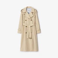 Long Highgrove Castleford Trench Coat in Nutmeg - Women, Cotton | Burberry® Official