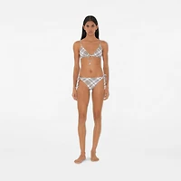 Check Bikini Top in Cotton - Women, Nylon | Burberry® Official