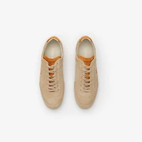 Suede Knight Runner Sneakers​ in Flax/pumpkin orange - Men | Burberry® Official