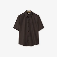 Regular Fit Cotton Poplin Shirt in Bark brown - Men | Burberry® Official
