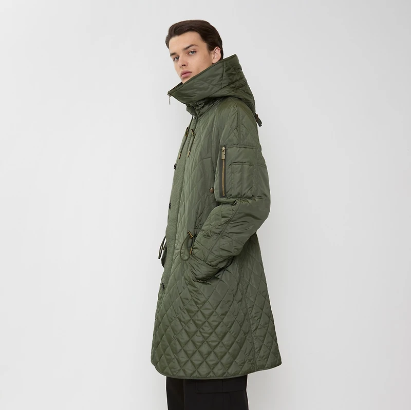 Reissued Quilted Nylon Parka in Khaki green - Men | Burberry® Official