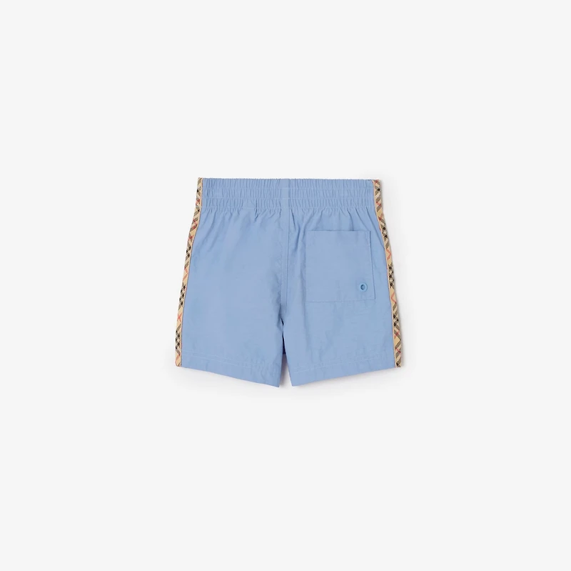 Check Trim Swim Shorts in Cornflower blue | Burberry® Official
