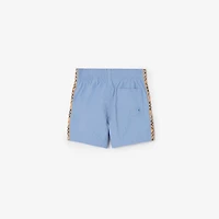 Check Trim Swim Shorts in Cornflower blue | Burberry® Official