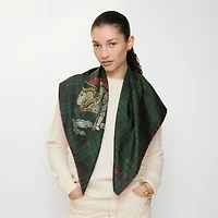 Crystal EKD Check Silk Scarf in Brigade green | Burberry® Official