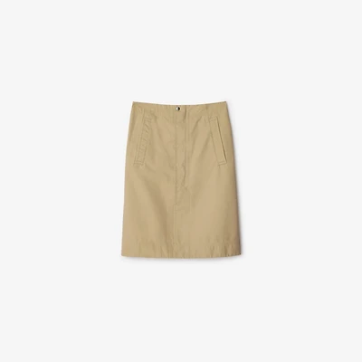 Cotton Midi Skirt in Beige - Women, Nylon, Technical | Burberry® Official