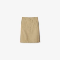 Cotton Midi Skirt in Beige - Women, Nylon, Technical | Burberry® Official