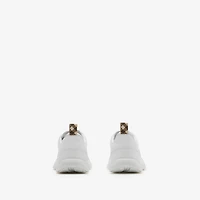 Leather Matrix Sneakers in Optic white - Women | Burberry® Official