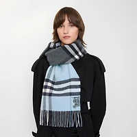Contrast Check Cashmere Scarf in Marlborough grey/bank grey | Burberry® Official