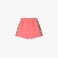 Check Trim Cotton Shorts in Pale hibiscus | Burberry® Official