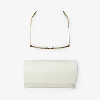 Check Engraved Square Sunglasses​ in Light beige - Women | Burberry® Official