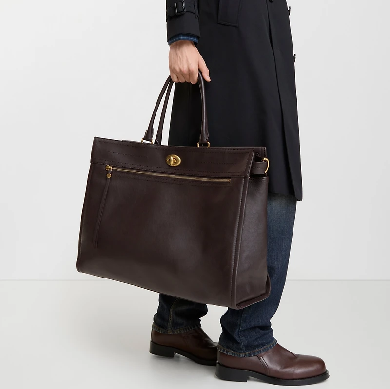 Extra Large Hampstead Tote in Peat brown - Men, Leather | Burberry® Official
