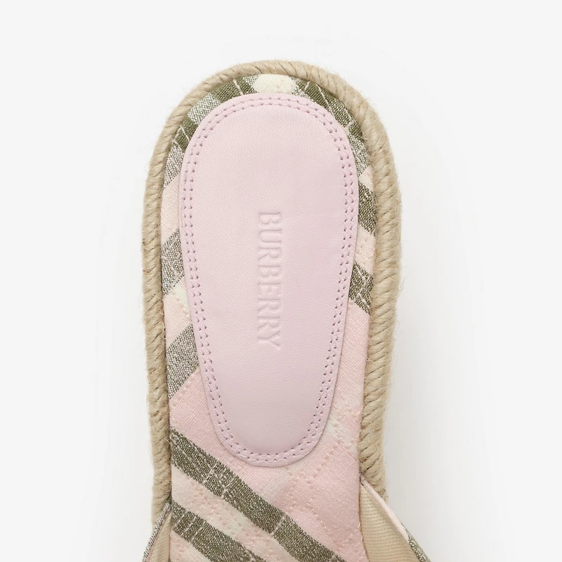 Check Mews Espadrille Mules​ in Mallow pink - Women | Burberry® Official