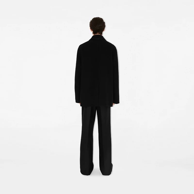 Short Wool Car Coat in Black - Men | Burberry® Official