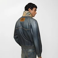 Coated Denim Jacket in Mid blue - Men, Cotton | Burberry® Official