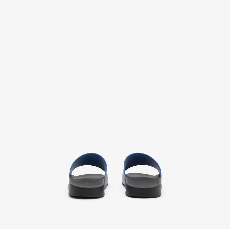 Check Slides in Cornflower blue - Men | Burberry® Official