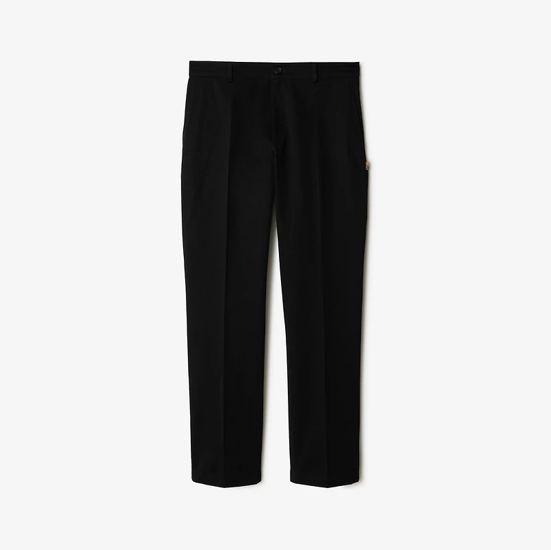 Cotton Chinos in Black - Men | Burberry® Official