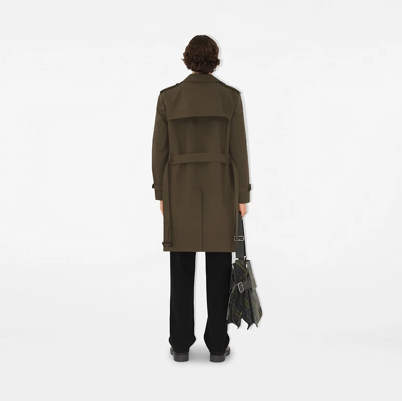 Long Cotton Nylon Trench Coat in Carob - Men | Burberry® Official