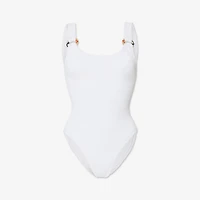 Domino Swimsuit in White - Women, Nylon | Burberry® Official