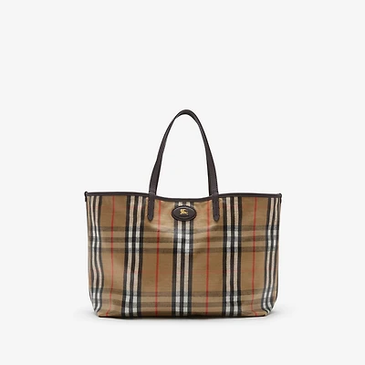 Medium Highlands Tote in Sand - Women, Linen, Cotton | Burberry® Official