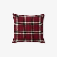Check Cashmere Cushion in Oxblood red | Burberry® Official