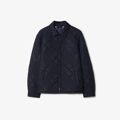 Micro Check-stitch Ramsey Jacket in Silhouette blue - Men | Burberry® Official