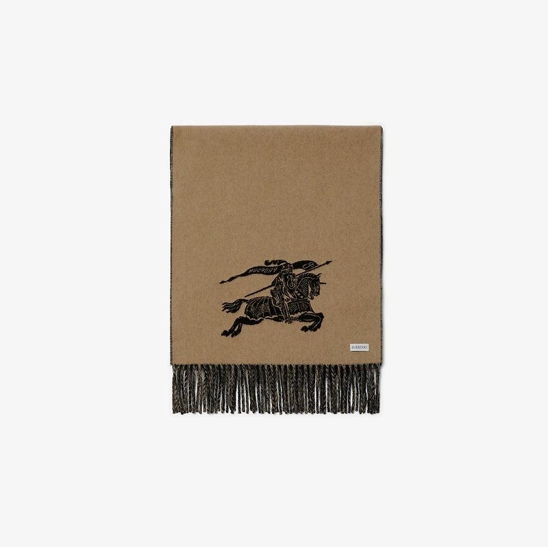 Reversible EKD Cashmere Scarf in Camel/black | Burberry® Official