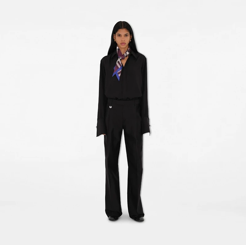 Skinny Check Silk Scarf in Pansy | Burberry® Official