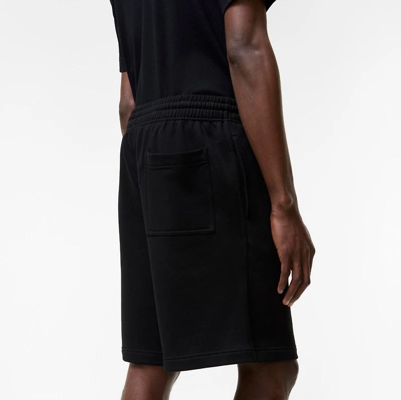 Check Flag Cotton Shorts in Black - Men | Burberry® Official