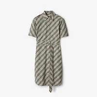 Check Cotton Shirt Dress in Husk - Women | Burberry® Official