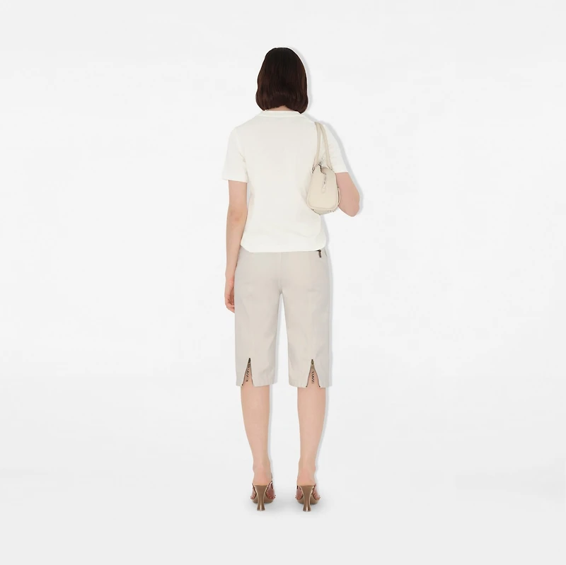 B Crest Cotton T-shirt in Chalk - Women | Burberry® Official